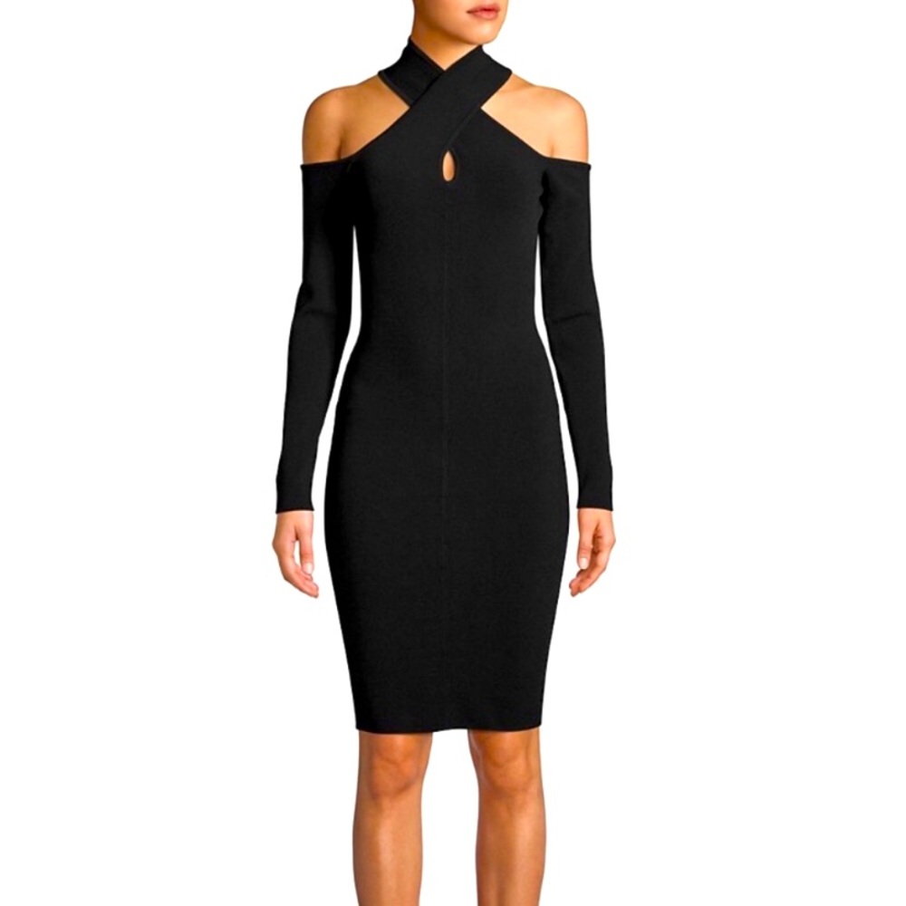 Milly Crisscross neck knit dress